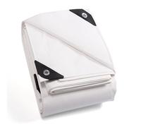 GUARD SHIELD Lona Protectora de Tejido con Ojales, 3 x 6 m, 160 g/m², Blanco, Multiuso, Impermeable, antidesgarro, estabilizada a los Rayos UV, Resistente al Moho