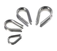 Guardacabos de acero inoxidable 304 for cable 3-8 mm, 100 unidades, con anillo sujeción en forma U Para Industria(6mm)