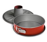 Guardini, Molde desmontable 2 fondos Ø 26 cm, Fondo antigoteo, Acero con revestimiento antiadherente, Rojo y Gris, Made in Italy, Línea Rossana