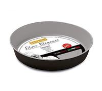 Guardini, Molde Liso Ø 28 cm, Fondo antigoteo, Acero con Revestimiento Antiadherente, Negro y Plata, Made in Italy, Línea Silver Elegance