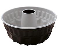 Guardini, Molde para budín con Cono Ø 23 cm, Acero con Revestimiento Antiadherente, Negro y Plata, Made in Italy, Línea Elegance Plata