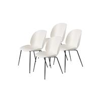 GUBI 4 Sillas Beetle Alabaster white. patas de acero en negro
