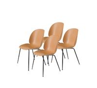 GUBI 4 Sillas Beetle Amber brown. patas de acero en negro
