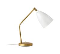 GUBI Lámpara de mesa brillante Grasshopper Alabaster white-bronce