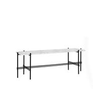 GUBI Mesa consola TS Console 1 Mármol blanco. base lacada en negro