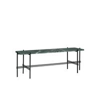 GUBI Mesa consola TS Console 1 Mármol verde. base lacada en negro