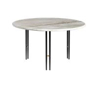 GUBI Mesa de centro IOI Rippled beige-soporte negro ø70 cm