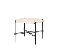 TS Mesa de Centro Redonda Ø55 Negro/ Travertino Blanco