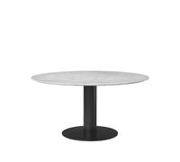 GUBI Mesa Gubi 2.0 Marble white. ø150. base negra