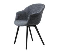 GUBI Silla Bat Dining Chair fully upholstered plastic base Around bouclé 023-black