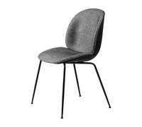 GUBI Silla Beetle con patas delanteras tapizadas en negro Plain 0023-black