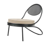 GUBI Silla Copacabana Outdoor Lounge Chair con asiento tapizado Lorkey limonta 41-patas negras