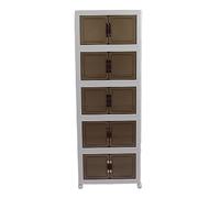 Gucagle Caja de Almacenamiento apilable Plegable Puerta Doble magnética Rueda con Cerradura Esquina Redondeada Organizador de Gran Capacidad para Dormitorio Cocina Hogar PP Hips TPR (5 Capas)