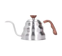 Gucagle Hervidor de té con cuello de cisne de acero inoxidable para verter sobre café con boquilla fácil de verter flujo de agua preciso para uso de barista en la cocina casera Plata 570 g (1L)