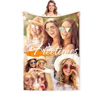 Gudina Manta Personalizada con Texto de Fotos. con 1-9 collages de Fotos Mantas de Franela para cumpleaños Familiar Regalo de Boda Se Adapta a sofá Sofá Dormitorio Sala de estar-100cmX150cm