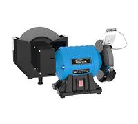 Güde 55238 GNS 150/200-55238 - Lijadora en seco y húmedo con motor de condensador y carcasa de metal estable, incluye disco abrasivo de 200 y 150 mm de diámetro, 250 W, 2950 min-1, color azul