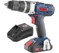 Güde BSB 58504 18-201-30K - Taladro atornillador de percusión con batería E³ de 18 V, 16 niveles de par de giro, batería de iones de litio de 2 Ah