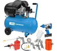 GÜDE Compresor Profesional 405/10/50, 50 litros, 10 bares, 2200W, 2 conexiones, con muchos accesorios