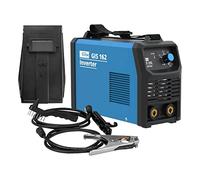 Güde GIS 162 - Soldadora inversora (230 V, 15,5 W de potencia de ralentí, 5,0 kVA máx. potencia de red, rango de regulación de 10-160 A, incluye soporte para electrodos, abrazadera de tierra, martillo