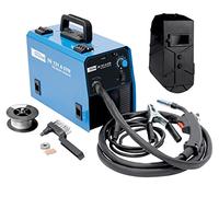 Güde SG 131 A-SYN - Soldadora de alambre de relleno (230 V, tecnología inversor, para alambre de 9 mm, corriente máxima de 120 A, incluye placa de soldadura, paquete de mangueras, alambre de relleno,
