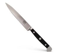 GÜDE Solingen - Cuchillo mechador forjado, 13 cm, POM negro, ALPHA - doble virola, Hecho a mano en Alemania