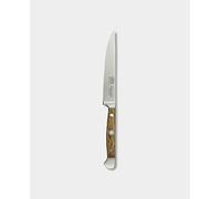 Güde Solingen - Cuchillo para carne liso forjado, 12 cm, madera de roble de barril, ALPHA-FASSEICHE - doble virola, Hecho a mano en Alemania