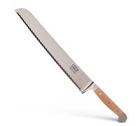 Güde Solingen - Cuchillo para pan para zurdo y derechos forjado, 32 cm, madera de peral, ALPHA-BIRNE - doble virola, Hecho a mano en Alemania