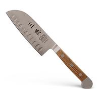 Güde Solingen - Cuchillo Santoku alveolado forjado, 14 cm, madera de roble de barril, ALPHA-FASSEICHE - doble virola, Hecho a mano en Alemania