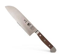 GÜDE Solingen - Cuchillo Santoku forjado, 18 cm, madera de nogal, ALPHA-WALNUT - doble virola, Hecho a mano en Alemania