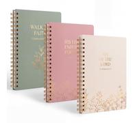 Gueevin 3 Pack Christian Spiral Notebook Journal 8.3" x 5.51" Christian Gifts for Women Bible Verse Hardcover Notebook, Inspirational Journaling for Daily Writing, Prayer & Church (Sage Green)