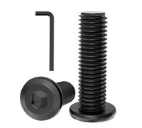 GUEEYUAW 20 Piezas Tornillos De Cabeza Plana Hexagonal M5 x 16 mm, Acero Inoxidable 304 A2 V2A, Tornillos de Cabeza Hexagonal Negro, Con Llave Hexagonal Negro, se pueden utilizar al aire libre