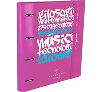 Guerrero 88102753. Carpeta con Recambio A4, Rosa, Cuadrícula 5x5, Incluye Separadores y Sobre Transparente, Carpebook Uniclase