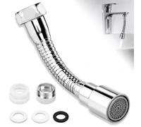 GUGUGO Extensión de grifo de cocina giratoria de 30 cm, 2 modos de pulverización, extensión de grifo universal flexible con cabezal de pulverización ajustable, incluye adaptador, fácil instalación