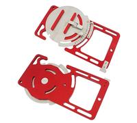 Guía cuadrada ajustable, fabricada en aleación de aluminio y acero inoxidable, con dimensiones de 368 mm x 178 mm. Compatible con herramientas Festool. Ángulo ajustable de 0 a 60°. Peso: 2,3 kg