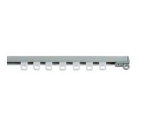 Guía de carril para cortina ligera (200 x 0,8 x 0,8 cm, Aluminio, Blanco)