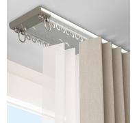Guía para cortinas, de doble carril, aluminio, 2 metros, color blanco, para salón