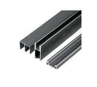 Guías para puertas correderas, Juego de rieles for puertas correderas aleación aluminio for paneles vidrio 8 mm(Grey,63in)