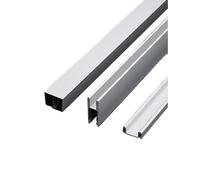 Guías para puertas correderas, Juego de rieles for puertas correderas aleación aluminio for paneles vidrio 8 mm(Silver,27.5in)