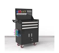 guiling-1986 Kit de Herramientas para el hogar Multiusos Cofre de Herramientas rodante con Ruedas, gabinete Almacenamiento 5 cajones Kit de Herramientas de reparación del hogar(Negro)
