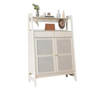 guiling-1986 Mueble Zapatero Gabinete de Almacenamiento Zapatos con 2 Puertas y cajones, Zapatero Madera Moderno, estantes Ajustables, Independiente for Entrada Zapatero pequeño(Blanco,100cm)