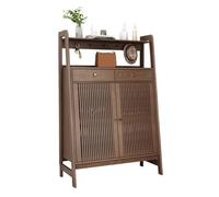 guiling-1986 Mueble Zapatero Gabinete de Almacenamiento Zapatos con 2 Puertas y cajones, Zapatero Madera Moderno, estantes Ajustables, Independiente for Entrada Zapatero pequeño(Bruin,100cm)