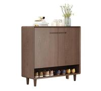 guiling-1986 Mueble Zapatero Organizador de Zapatos Independiente 5 Niveles for Entrada, gabinete Almacenamiento Madera, con 2 Puertas, estantes Ajustables Zapatero pequeño(Bruin,80cm)