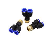 GUIPENG Conector neumático en forma de Y, manguera de 4-12 mm de diámetro exterior, M5, rosca macho de 1/8", 1/4", 3/8" y 1/2", conector de aire de 3 vías(4mm,1/8")