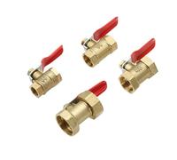 GUIPENG Mini válvula de bola neumática con rosca hembra de 1/4'', 3/8'' y 1/2'', conector de latón, adaptador de acoplamiento de cobre, agua y aire(1/8")