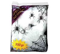 Guirca 19431 - Bolsa de Telarañas con 550 Gramos de Tela y Set de Arañas - Decoración Halloween Carnaval Fiestas Infantiles Cumpleaños