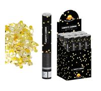 GUIRCA | Cañón Confeti Dorado para Fiestas, Cañón de Confeti Metálico, Efecto Brillante con Lluvia Dorada Ideal para Bodas, Cumpleaños y Eventos Especiales