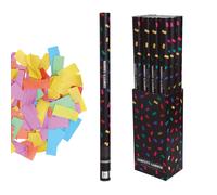 GUIRCA | Cañón Confeti Multicolor 80 cm para Fiestas, Lanzador Largo Decorativo, Diseño Negro con Confeti de Colores, Ideal para Celebraciones y Eventos Especiales