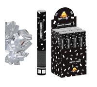 GUIRCA | Cañón Confeti Plateado para Fiestas, Lanzador Decorativo Plateado con Efecto Brillante, Ideal para Bodas, Cumpleaños y Celebraciones