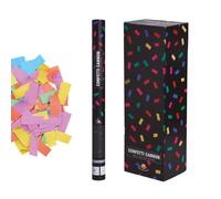 GUIRCA | Cañón de Confeti Multicolor para Fiestas, Cañón de Papel de 60 cm, Diseño Negro con Confeti de Colores, Ideal para Celebraciones y Eventos Especiales