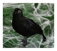 GUIRCA | Cuervo Decorativo Negro para Halloween, Figura Realista de 20 cm, Detalle Oscuro con Plumas para Fiestas y Escenarios Terroríficos